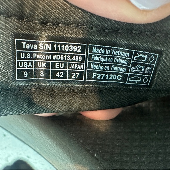 Teva Meacham Hiking Sandals Black Adjustable Quick Dry Men’s Size 9 - Picture 7 of 8